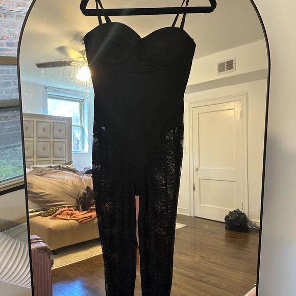 Black Lace Jumpsuit - Picture 1 of 3